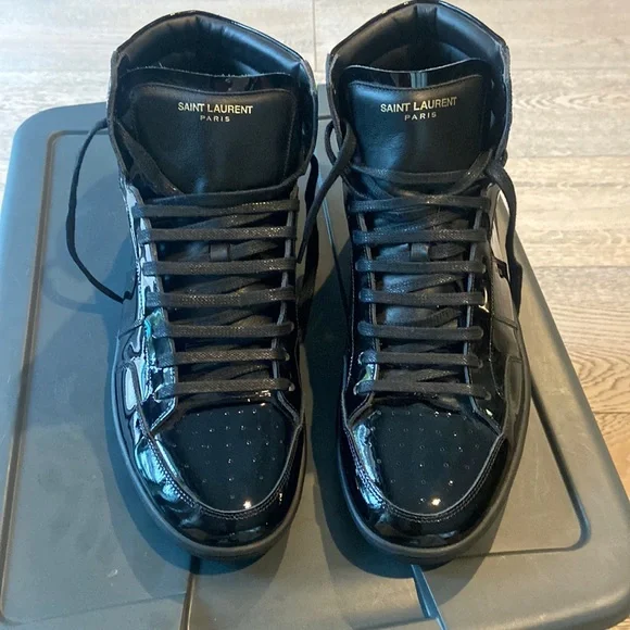 Saint Laurent Shoes Saint Laurent Black Patent High Top